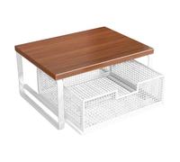 Support de bureau pour imprimante à 2 niveaux pour économiser de l'espace | Petit support d'imprimante pour bureau pour four, cafetière, grille-pain, maison, bureau, cuisine, comptoir, poste de travail