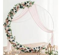 Support de cadre d'arche de ballon rond pour arche circulaire d'arrière-plan au sol, kit de cadre d'arche de ballon floral, arche en métal doré d'arrière-plan adapté pour anniversaire, mariage, décora