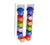 Support de capsules de café robuste en plastique rouge pour alternative au stockage des dosettes avec dos solide. Design compact pour l'organisation du comptoir de cuisine et l'utilisation au bureau
