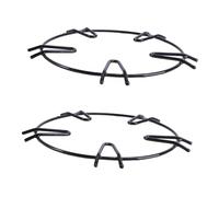 Support de Casserole pour Cuisinière à Gaz, 2 Pièces, Émail Noir | Anneau Rond à Base Plate, Design Antidérapant et Stable, Accessoire Cuisine Domestique pour Poêle et Wok