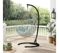 Support de chaise suspendue - Support de hamac en C - Pivotant à 360 degrés - Noir - Usage intérieur et extérieur