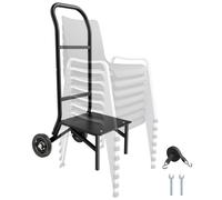 Support de chaises pliable VEVOR, capacité de charge de 68 kg, chariot à chaises pliable pour empiler 10 chaises, chariot à chaises multifonctionnel en métal