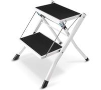 Support de chargement en acier en deux parties - Support multifonction pliable - Petite barre de chargement en deux étapes - Surface antidérapante pour la cuisine et les appartements mansardés
