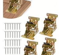 Support de charnière pliante 0-90-180 degrés Support de pied de table pliable Support de rallonge verrouillable robuste Charnière pliable autobloquante noire avec vis Convient pour les pieds de table,