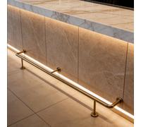 Support de cheminée avec vis, en acier inoxydable, pour conduit de poêle à bois, support mural renforcé, résistant aux intempéries ; garde-corps, finition or brossé, kit de 1,6 m avec suppor