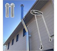Support de cheminée de toit en acier inoxydable - Support de conduit de poêle durable en acier inoxydable 304 avec 2 pieds pour une installation facile - Dispositif de fixation pour conduits