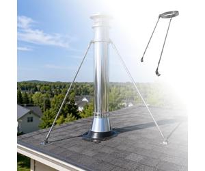 Support de Cheminée de Toit, Tiges de Renforcement pour Conduit Extérieur | Aide à renforcer l'installation et à maintenir l'alignement des éléments verticaux(120mm/4.7in Hoop Dia)