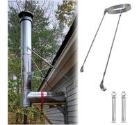 Support de Conduit de cheminée en Acier Inoxydable, Fixation Murale et sur Toit, Accessoire de poêle en métal Durable, 280 mm, Finition argentée