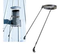 Support de Conduit de cheminée en Acier Inoxydable - Support Robuste pour Conduit de cheminée de poêle, Support Portable pour tubage, argenté, 270 mm pour Une Installation sécurisée