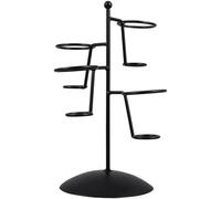 Support De Cornet De Glace En Fer Noir Avec Base, Distributeur De Cornets À 4 Trous, Présentoir De Crème Glacée, Grille De Refroidissement En Métal Pour Présenter Des Cornets De Neige, Des Rouleaux De