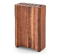 Support de couteaux XINZUO PM8O avec boîte en bois d'acacia à 6 fentes XHDZ-XSM-PM8