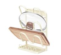 Support de couvercle de casserole - 2 tailles, organiseur de couvercle de poêle dans l'étagère de placard, étagère de rangement de cuisine antidérapante pour cuillère, fourchette, spatule, louche à