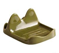 Support de couvercle de casserole de cuisine organisateur de comptoir vert | Deux compartiments, peut contenir couvercles et cuillères, finition vernie verte, s'adapte aux petits comptoirs