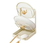 Support de couvercle de casserole, plateau antidérapant pour économiser de l'espace, support de couvercle avec drain, accessoire de rangement de cuisine, planche à découper, assiette à vaisselle