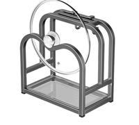 Support de couvercle de casserole, support à ustensiles en acier inoxydable, 22,5 x 22 x 12 cm, peu encombrant avec design creux, organisateur de planche à découper, accessoires de cuisine avec