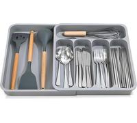 Support de couverts, tiroir à couverts coulissant, tiroirs modulables pour cuisine, range-couverts réglable, organiseur de cuisine avec séparateurs