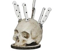 Support de cuisine pour couteaux - Support de rangement de cuisine en forme de tête de mort, organisateur de rangement tête de mort, supports d'organisation de la maison, porte-couteau effrayant pour