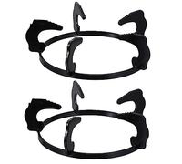 Support de Cuisinière à Gaz en Fonte Noire, Lot de 2 pour Wok et Casserole | Grille Ronde Encastrable 18, 5cm, Design Antidérapant Biseauté, Remplace un Support Usé