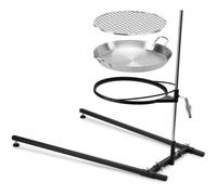 Support de cuisson pivotant pour brasero - UNDERSCORE - onlyfire - Hauteur réglable - Poêle & grille inox - Base autoportante