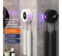Support de désinfection de brosse à dents intelligent - Monté au mur, rangement à double fente, convient à tout type et taille de brosse à dents. Matériau plastique durable, recharge USB, porte-brosse