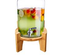 Support De Distributeur De Boissons En Bois - Comptoir De Distributeur D'eau De 18 À 20 Cm De Diamètre | Présentoir En Bois Pour Jus De Limonade Et Fêtes | Idéal Pour Bar, Maison, Célébrations, Événem
