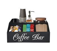 Support de dosette de café en bois - Panier de rangement en bois de comptoir avec compartiments amovibles, organisateur de station de café | Organisateur de bar pour cuisine, of