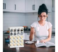 Support de dosettes de café, support de dosettes de comptoir, organisateur peu encombrant, support d'affichage flexible et élégant, 50 capacités de rangement pour cuisines, bars à café, 32 x 24,5 x