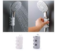 Support de douche à main, 2 pièces, support mural à ventouse en silicone, sans perçage, pour marbre, verre, métal, céramique