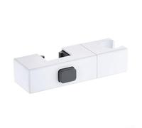 Support de douche pour tuyaux rectangulaires avec design rotatif et support de base fixe pour barre de douche carrée de 30 x 18 mm (blanc)