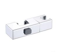 Support de douche rectangulaire avec base fixe et support rotatif réglable pour tuyau de 30 x 18 mm (chromé)