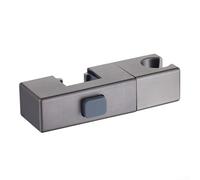 Support de douche rectangulaire rotatif avec base fixe pour barre de douche carrée 30 x 18 mm (gris)