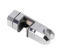 Support de Douche Réglable 15-30mm en ABS Chromé, Porte-Pommeau Rotatif 360° pour Barre Carrée, Installation Sans Outil, Antidérapant(Silver)