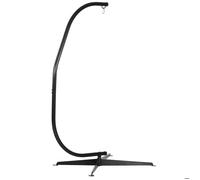 Outsunny Support de fauteuil suspendu, support chaise suspendue, base en X, cadre en C, boucle š€ ressort inclus, cadre en mšŠtal robuste, charge max.120 kg, 114 x 80 x 208 cm, noir