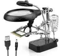 Support de fer à souder à 3 mains, outil de soudage avec loupe éclairée par LED, pince de support pour pince crocodile, aide à la réparation 16126a