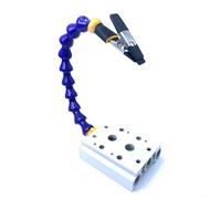 Support de fer à souder avec bras flexibles et pince d'étau PCB pour réparation électronique - Base en alliage d'aluminium avec 6 trous de montage - Longueur du tuyau réglable de 25 cm (1 bras)