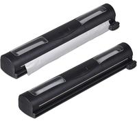 Support de film plastique set de 2 pièces pour film aluminium et film ménager - fenêtre de visualisation séparation lisse - distributeur de film plastique noir - 5 x 37 x 8 cm