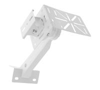 Support de Fixation Caméra de Sécurité Réglable pour Poteau Mural | Alliage Blanc, Structure en L Collier, pour Poteaux Ronds et Caméras, Usage Clôtures Parking