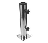 Support de Fixation pour Parasol en Acier Inoxydable, Ancre Robuste | Tube de Base avec Vis de Serrage, Usage Terrasse, Jardin et Patio de Restaurant, Argenté