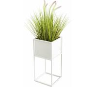 Support de fleurs, massif de fleurs sur pied, moderne, métal, loft, blanc 50 cm