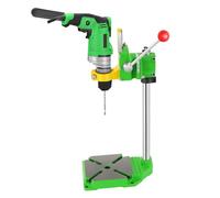 Support de forage pour perceuse, perceuse à colonne rotatif à 90° - Support de perceuse à fixer - Accessoires pour perceuse d'établi - Avec 3 têtes en plastique - Pour des trous et des fraisages
