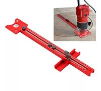 Support de fraisage 3-en-1 pour routeur, gabarit de découpe circulaire pour routeur à rayon, gabarit en aluminium pour quincaillerie de meuble pour le travail du bois Rouge