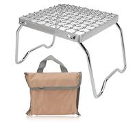 Support de gril de feu de camp en acier inoxydable pliable et réglable, mini poêle portable, support de barbecue pour le camping, pique-nique, cuisine en plein air, fêtes dans le
