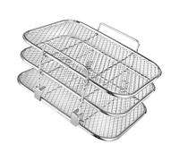 Support de gril empilable en acier inoxydable 304 à 3 couches adapté pour rôtir et sécher à la vapeur divers aliments Plateau de gril peu encombrant