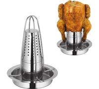 Support de grill en acier inoxydable pour cuisson verticale avec récipient à épices