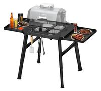 Support de grill pour four extérieur Ninja Woodfire, avec table d'appoint, pliable, en acier, avec pieds réglables
