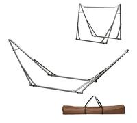Support de hamac - Outsunny - pliable et portable - réglable - sac de transport - structure en acier - 290 x 92 x 88 cm - noir