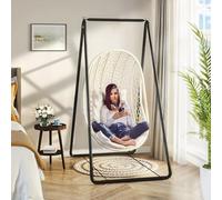 Support de hamac portable en acier robuste pour extérieur ou intérieur, chaise hamac non incluse, support de balançoire suspendu, capacité de 99,8 kg (noir)