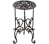 Support de jardin - Étagère métallique - Pour intérieur et extérieur - Design en fonte d'acier - 28x49 cm - Noir