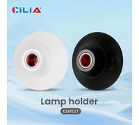 Support de lampe Cilia, base de lampe E26/E27, support de suspension pour ampoule, adapté à une tension de 110-240V, support de base fixe rond texturé Beige