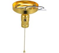 Support de Lampe Rétro E27 avec Chaîne, Installation Facile | Usage Bureau Industriel et Salle à Manger, Démontage Pratique, Finition Fer Plastique, Coloris Or